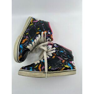 Osiris High Top Sneakers Skyline Mustache Neon Skate Shoe Kids Girls Size 2